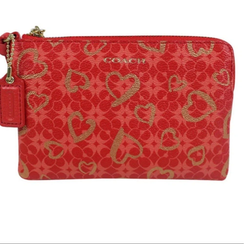 Coach heart wristlet